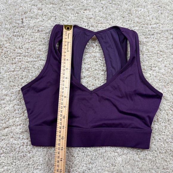 Buffbunny Collection Womens V-Neck Open Back Sports Bra Purple Medium - Picture 4 of 6